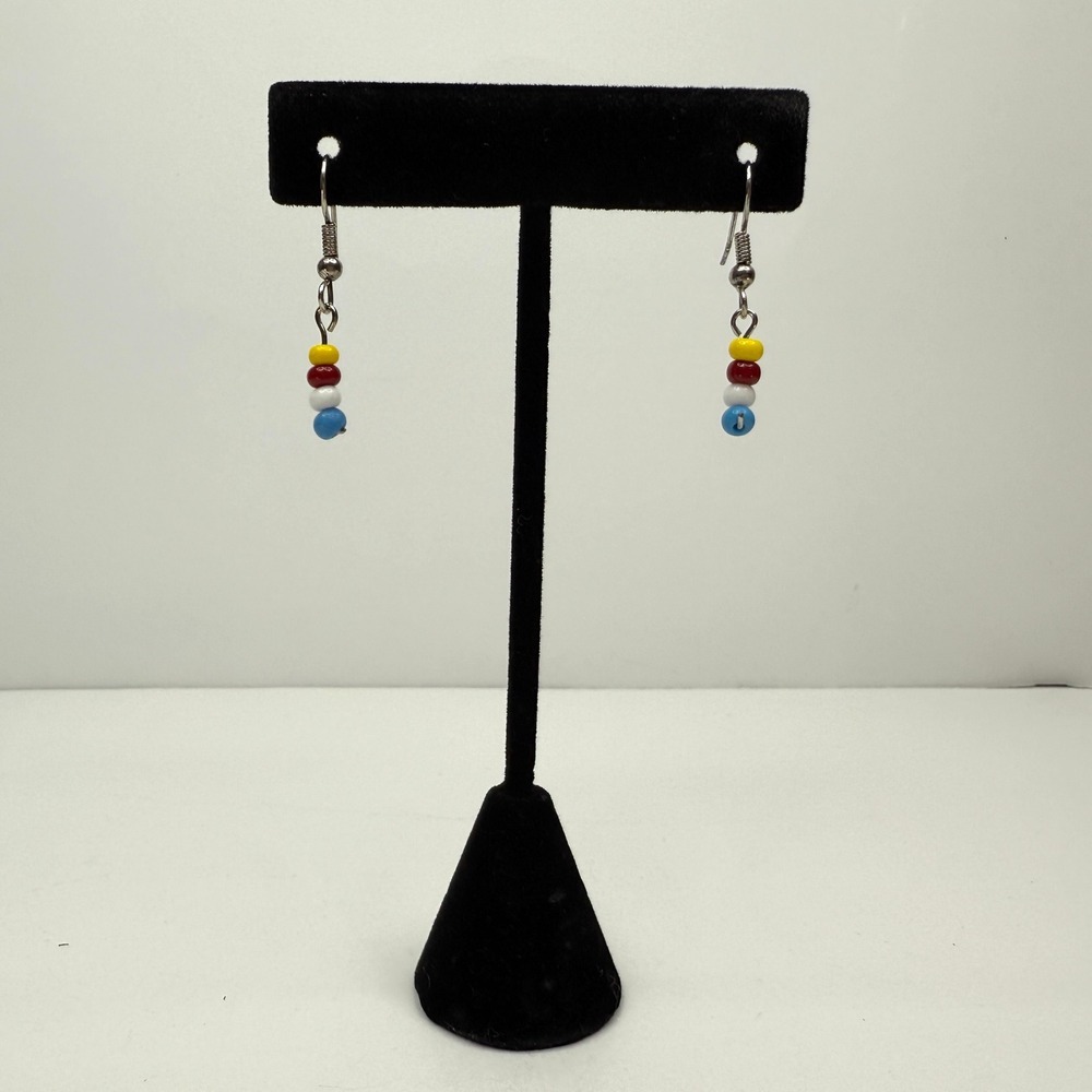 Colorful Beaded Dangle Drop Earrings Red Yellow White Blue Fashion Jewelry 1 in